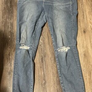 American Eagle Blue Skinny Distressed Jeans